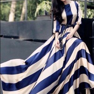 3/$30 - Pre-owned striped maxi dress, fits sz 6